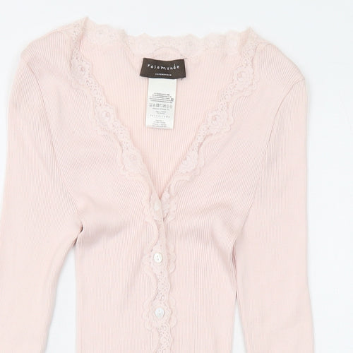 Rosemunde Womens Pink Silk Basic Button-Up Size S V-Neck