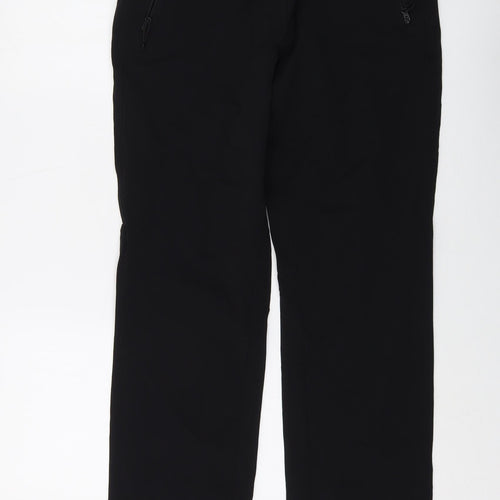 Mountain Warehouse Womens Black Polyester Trousers Size 10 L30 in Regular Button