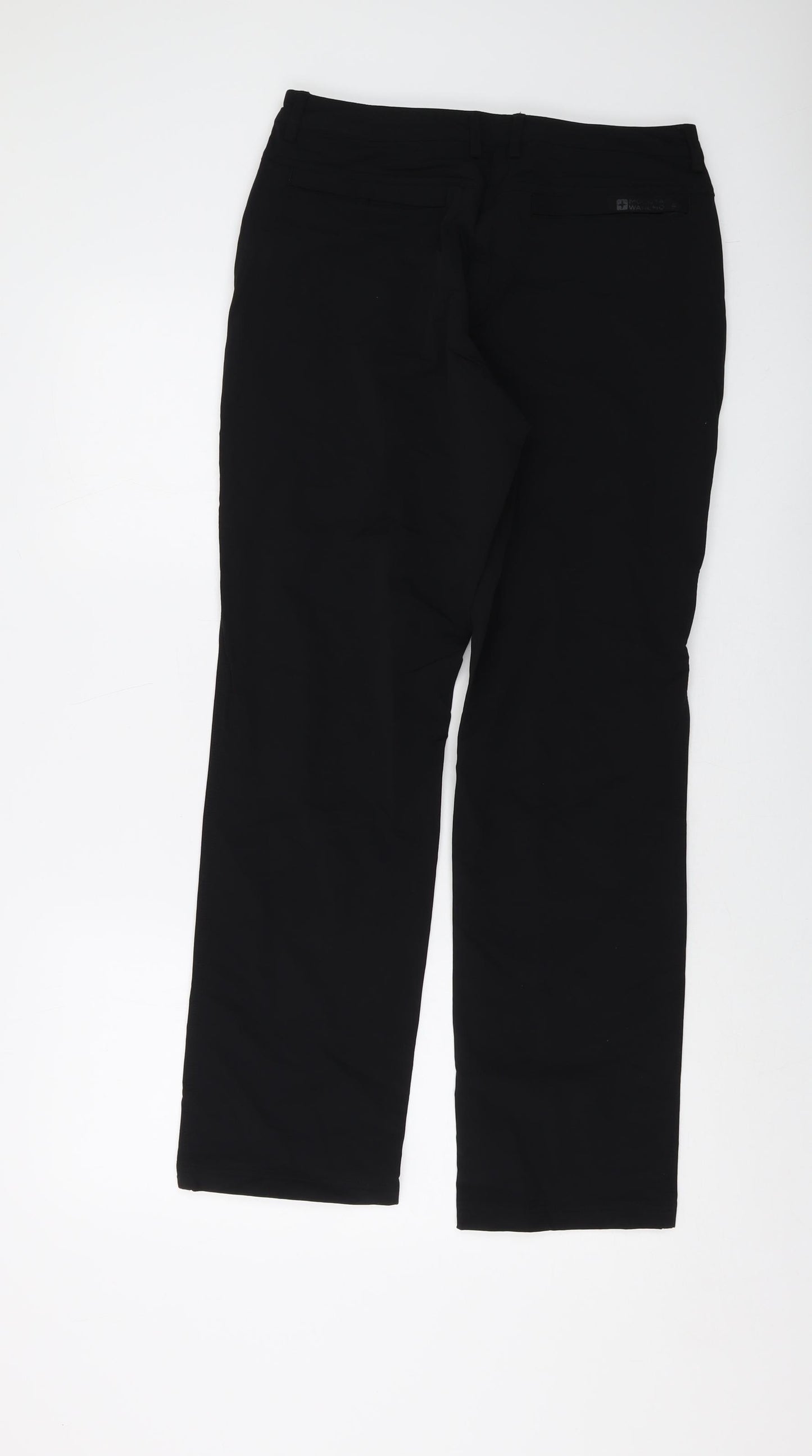 Mountain Warehouse Womens Black Polyester Trousers Size 10 L30 in Regular Button