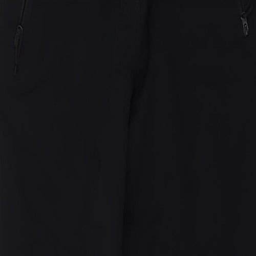 Mountain Warehouse Womens Black Polyester Trousers Size 10 L30 in Regular Button