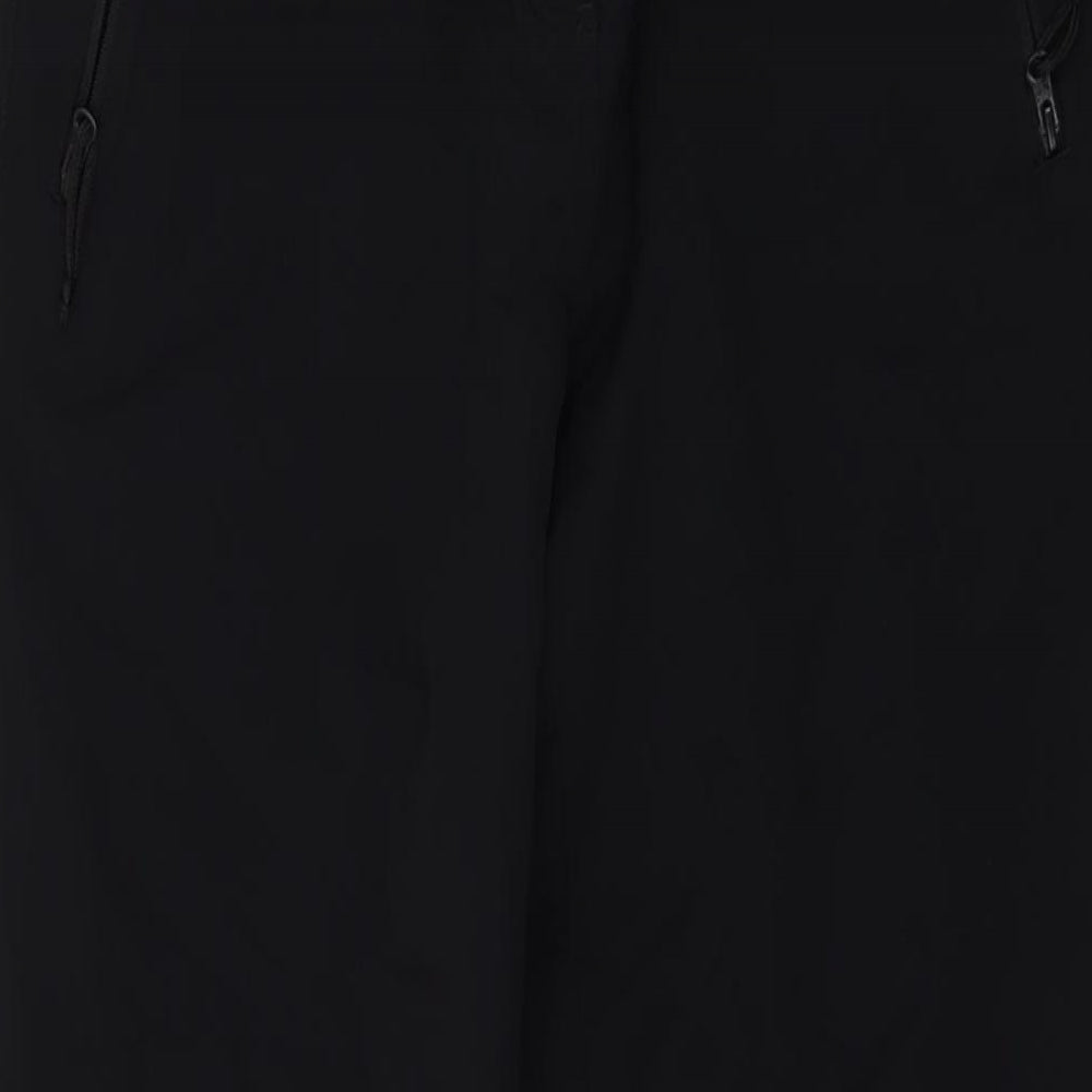 Mountain Warehouse Womens Black Polyester Trousers Size 10 L30 in Regular Button