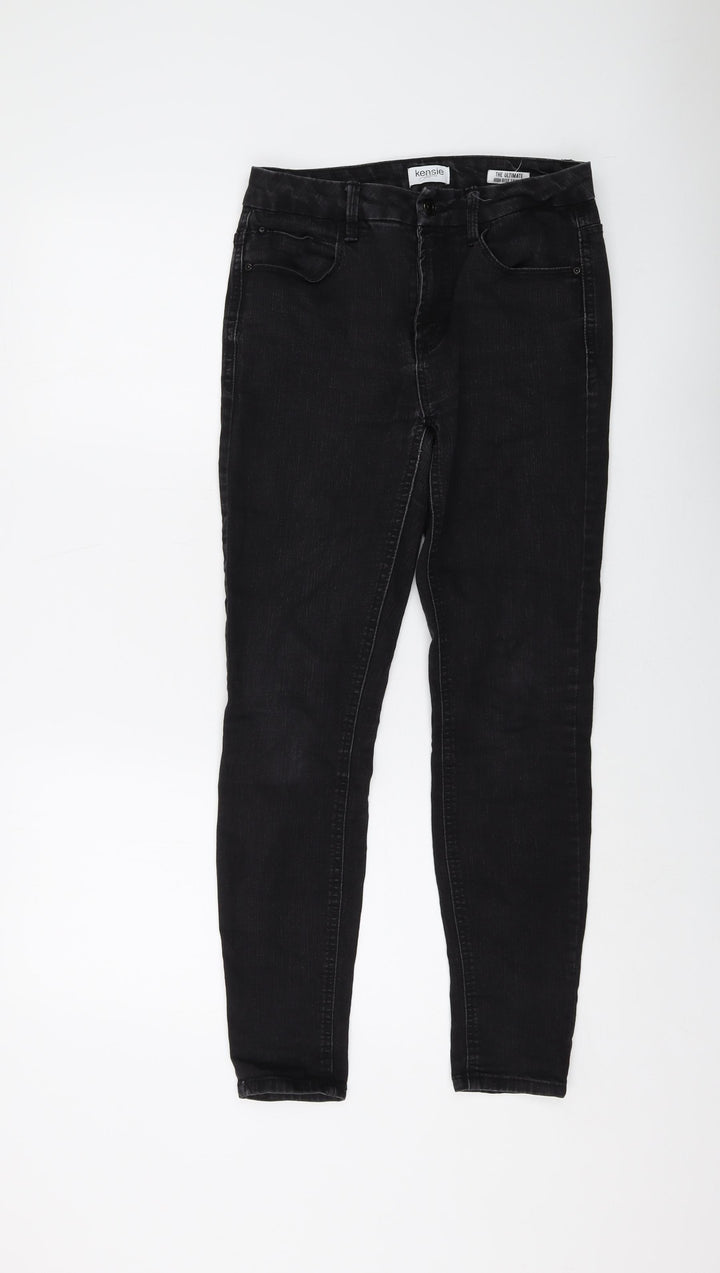 Kensie Womens Black Cotton Skinny Jeans Size 4 L27 in Regular Button
