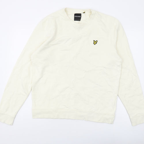 Lyle & Scott Mens Ivory Cotton Pullover Sweatshirt Size XL