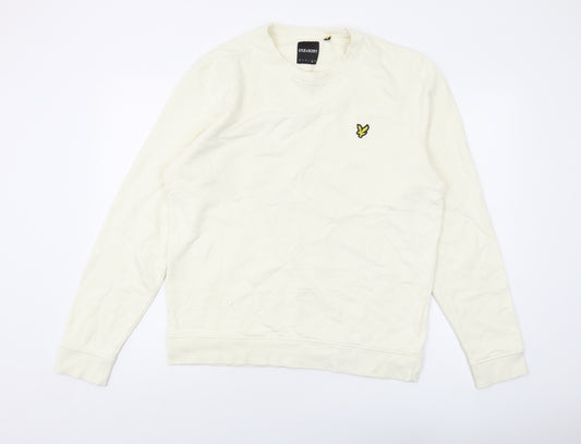 Lyle & Scott Mens Ivory Cotton Pullover Sweatshirt Size XL