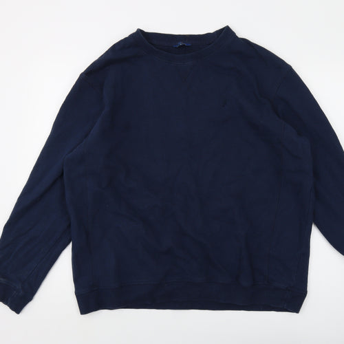 Cotton Traders Mens Blue Cotton Pullover Sweatshirt Size 2XL