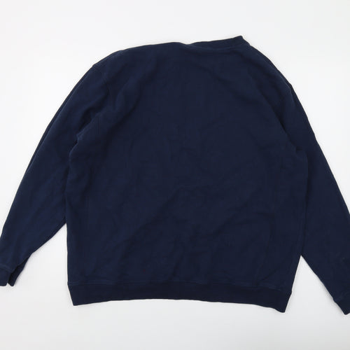 Cotton Traders Mens Blue Cotton Pullover Sweatshirt Size 2XL