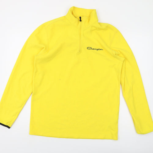 Champion Mens Yellow Polyester Pullover Sweatshirt Size XL