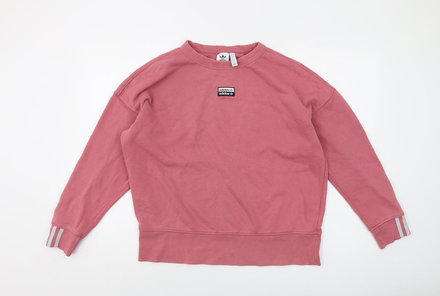 adidas Womens Pink Cotton Pullover Sweatshirt Size 12 Pullover