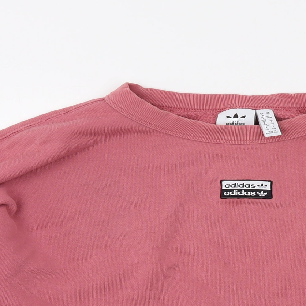 adidas Womens Pink Cotton Pullover Sweatshirt Size 12 Pullover