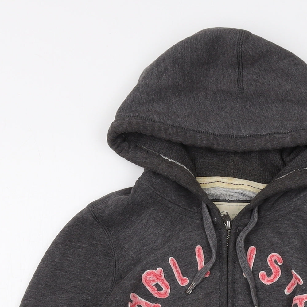 Hollister Womens Grey Cotton Full Zip Hoodie Size S Zip