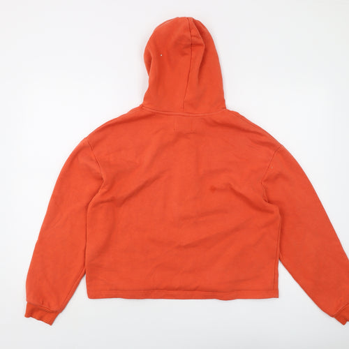 Pieces Womens Orange Cotton Pullover Hoodie Size M Pullover