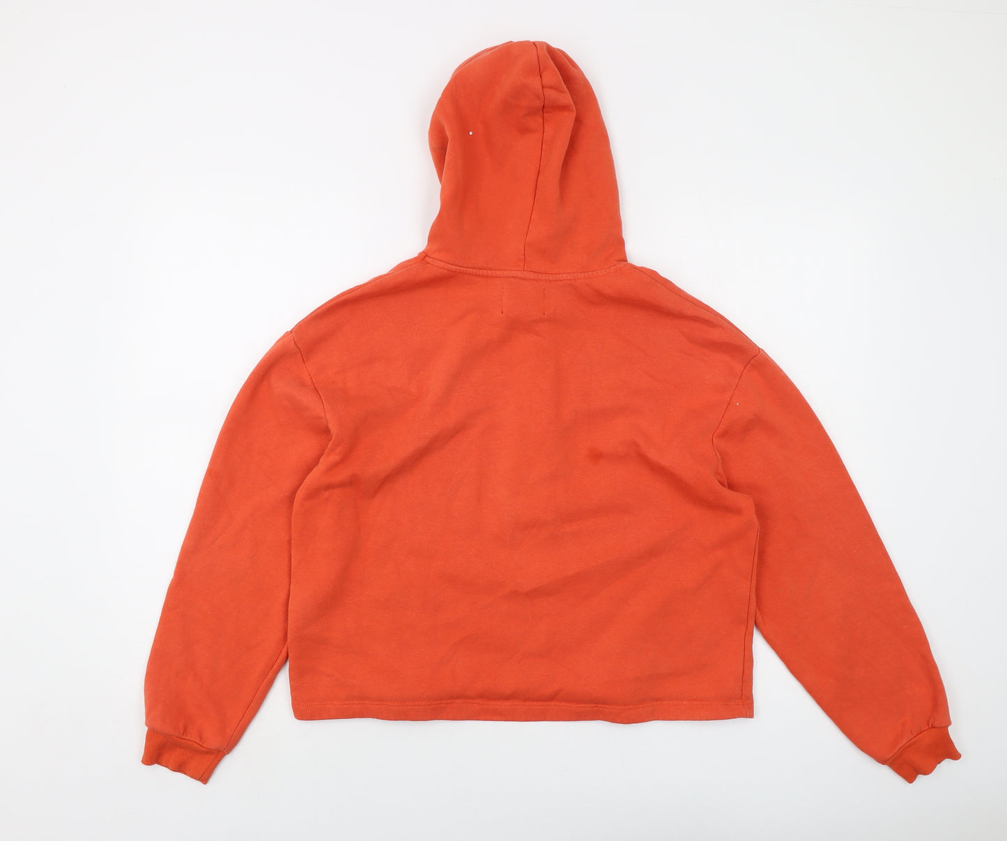 Pieces Womens Orange Cotton Pullover Hoodie Size M Pullover