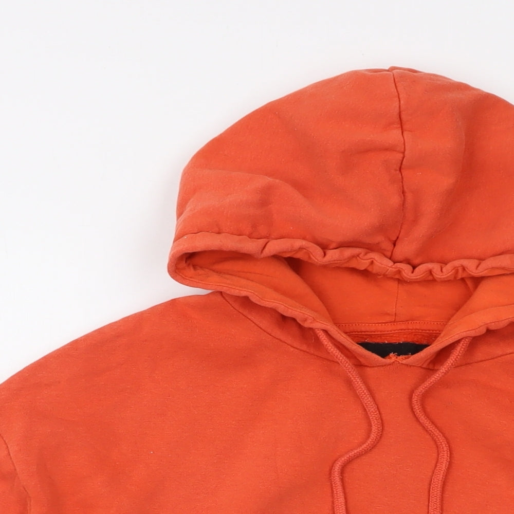 Pieces Womens Orange Cotton Pullover Hoodie Size M Pullover