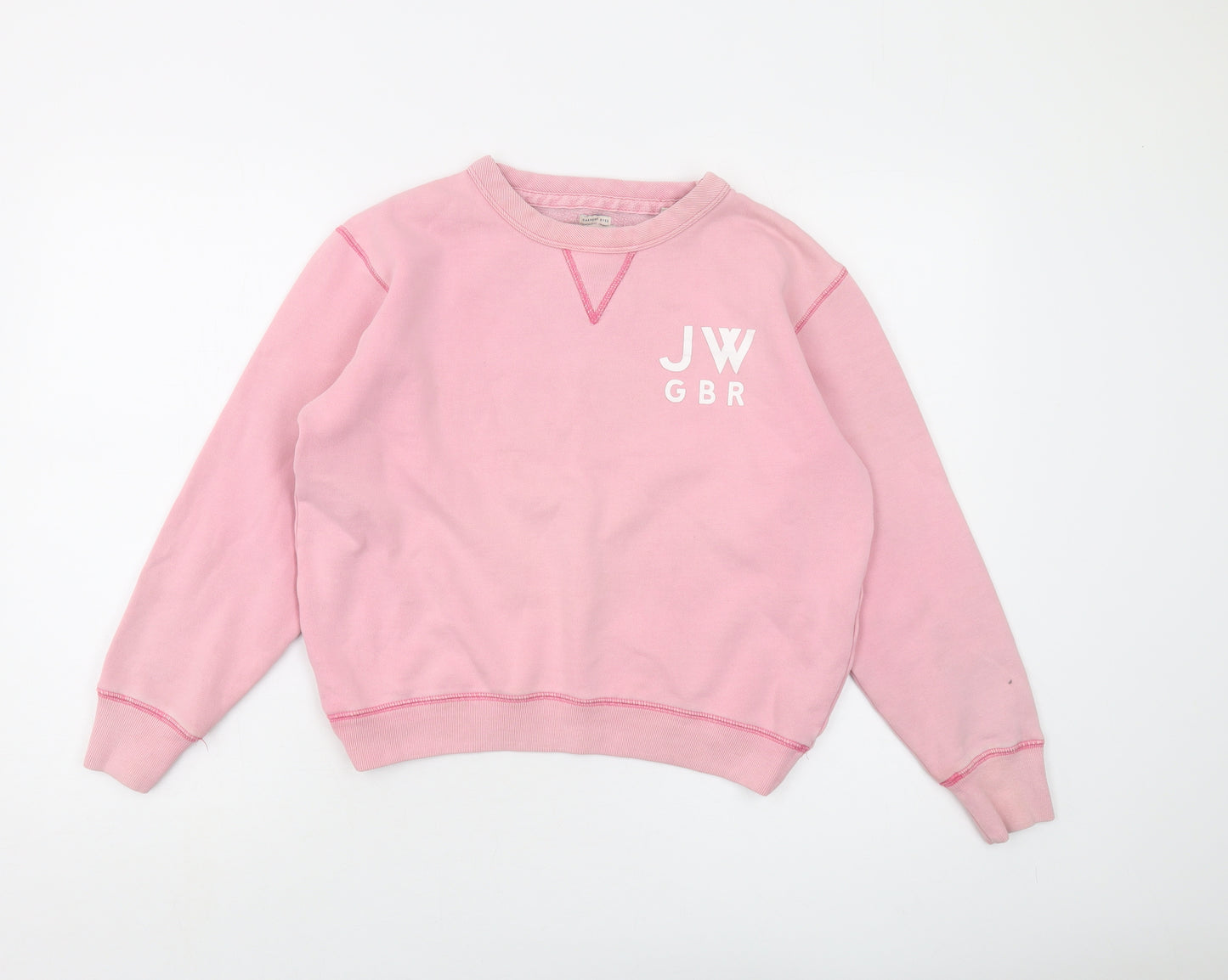 Jack Wills Womens Pink Cotton Pullover Sweatshirt Size 8 Pullover