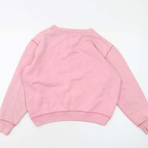 Jack Wills Womens Pink Cotton Pullover Sweatshirt Size 8 Pullover