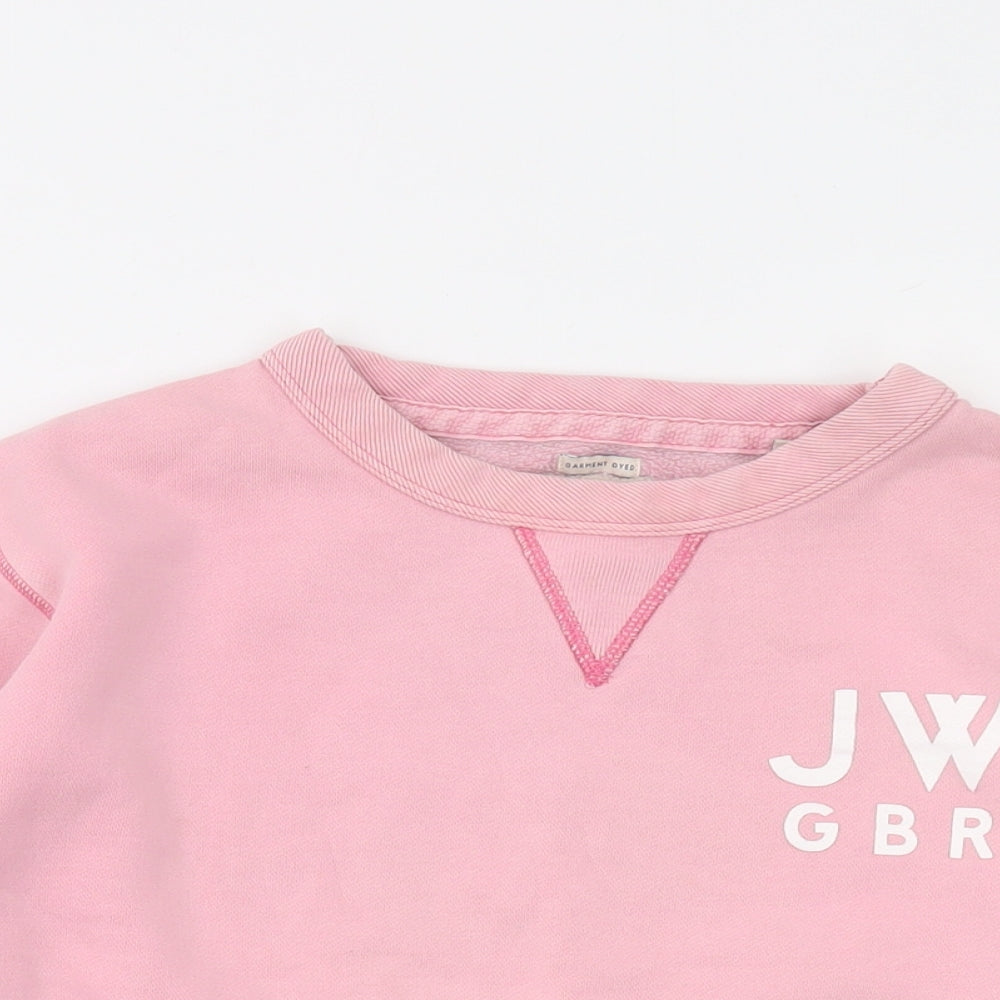 Jack Wills Womens Pink Cotton Pullover Sweatshirt Size 8 Pullover