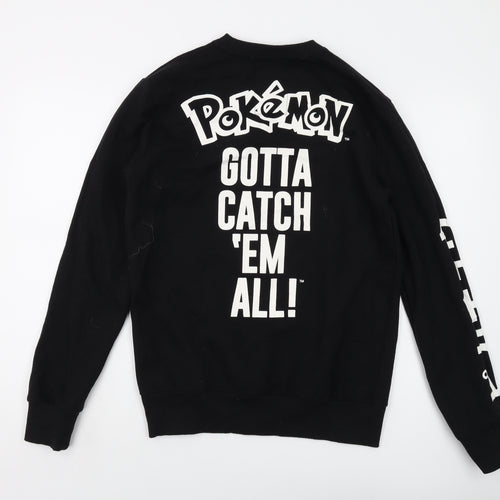 Pokemon Mens Black Cotton Pullover Sweatshirt Size M - Pokemon