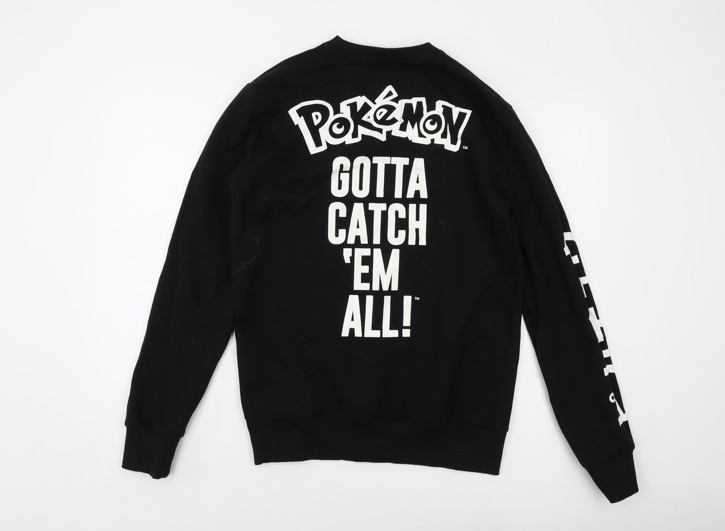 Pokemon Mens Black Cotton Pullover Sweatshirt Size M - Pokemon