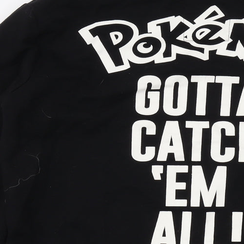 Pokemon Mens Black Cotton Pullover Sweatshirt Size M - Pokemon