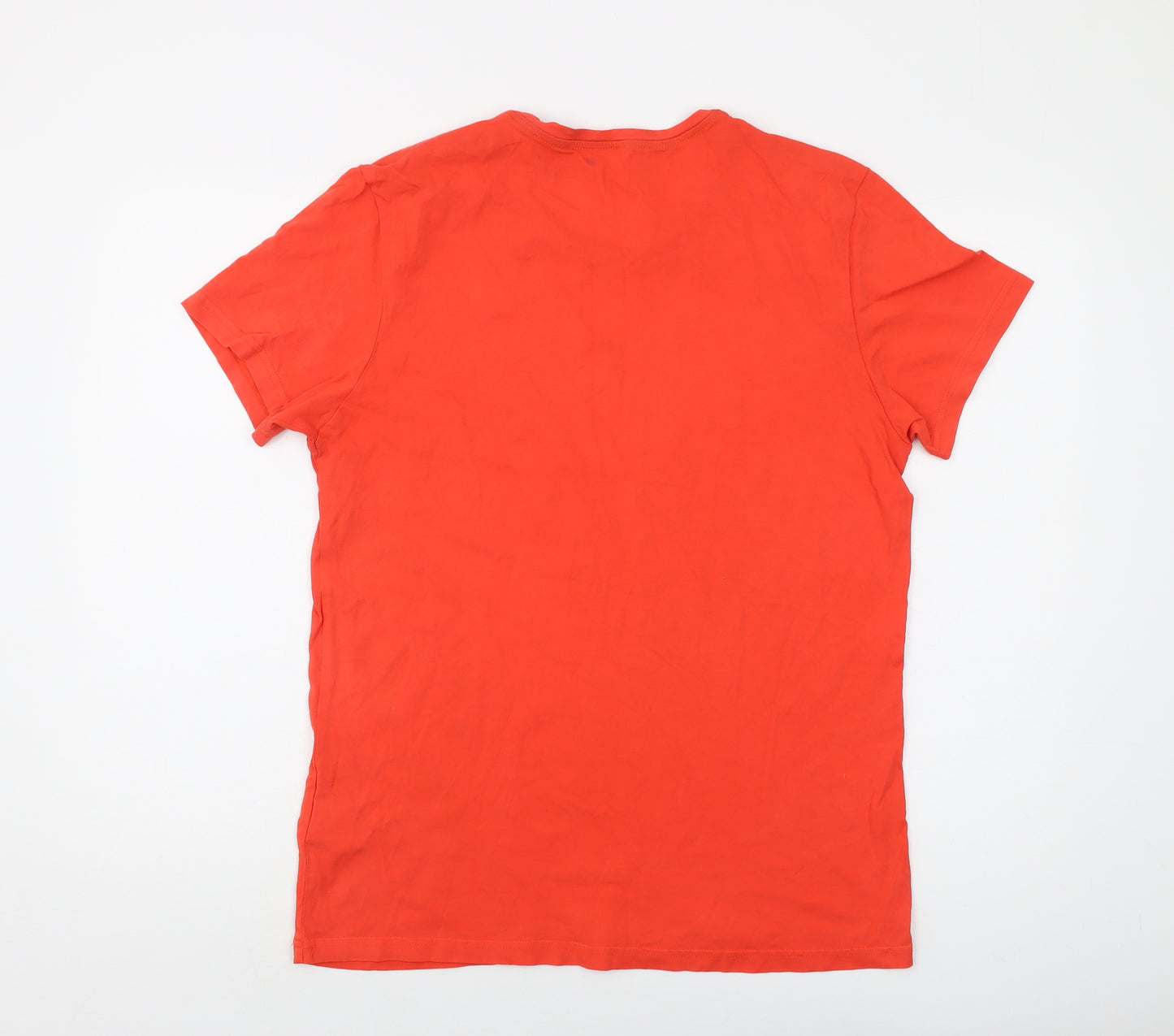 adidas Mens Orange Cotton T-Shirt Size L Crew Neck - NEO