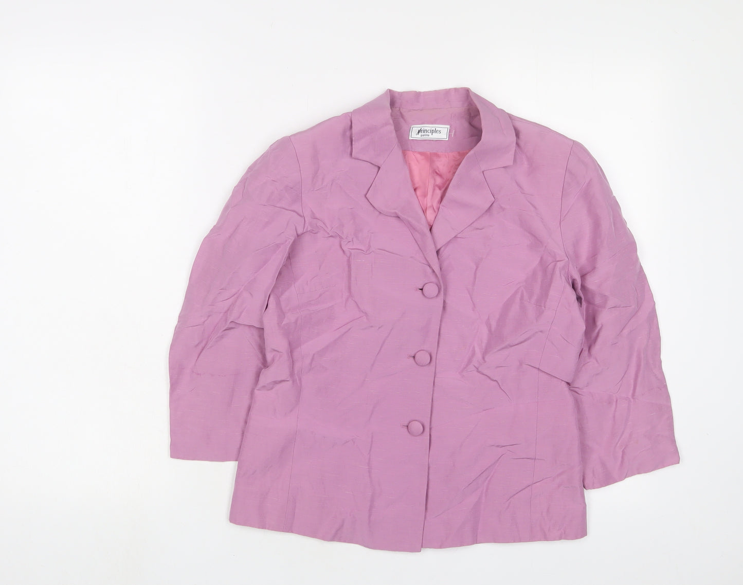 Principles Womens Purple Jacket Blazer Size 8 Button