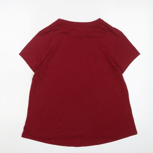 Tommy Hilfiger Womens Red Cotton Basic T-Shirt Size S Crew Neck Pullover