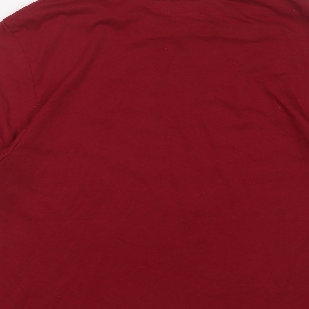 Tommy Hilfiger Womens Red Cotton Basic T-Shirt Size S Crew Neck Pullover