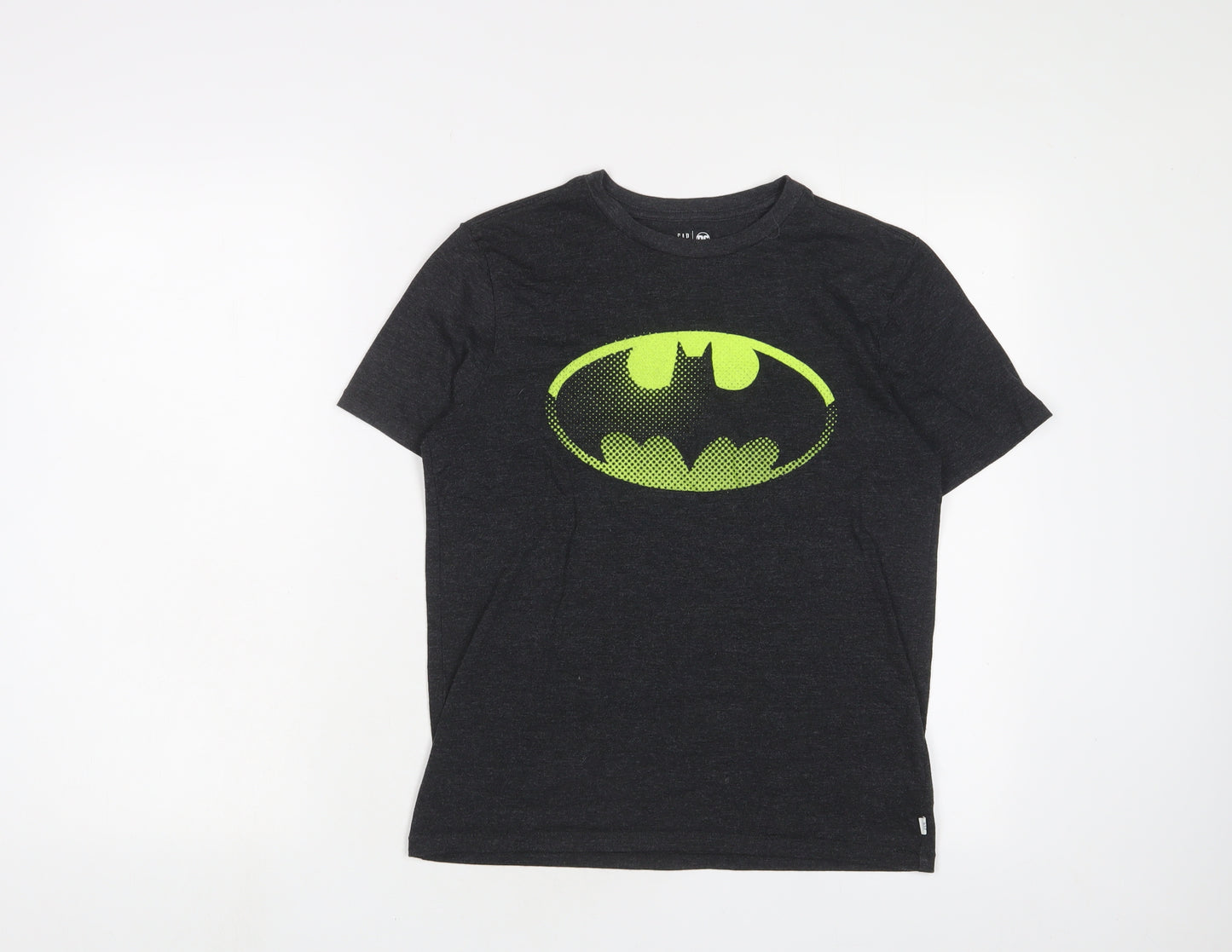 Gap Boys Grey Cotton Basic T-Shirt Size 12-13 Years Crew Neck Pullover - Batman