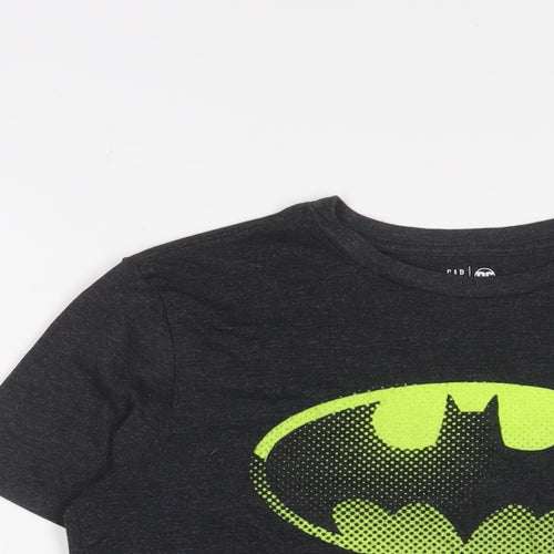 Gap Boys Grey Cotton Basic T-Shirt Size 12-13 Years Crew Neck Pullover - Batman