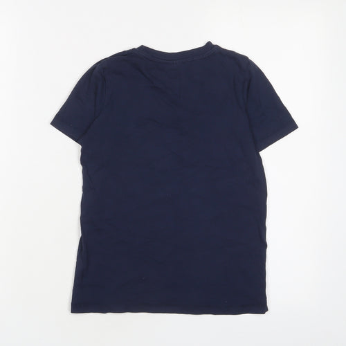 NERF Boys Blue Cotton Basic T-Shirt Size 7-8 Years Crew Neck Pullover