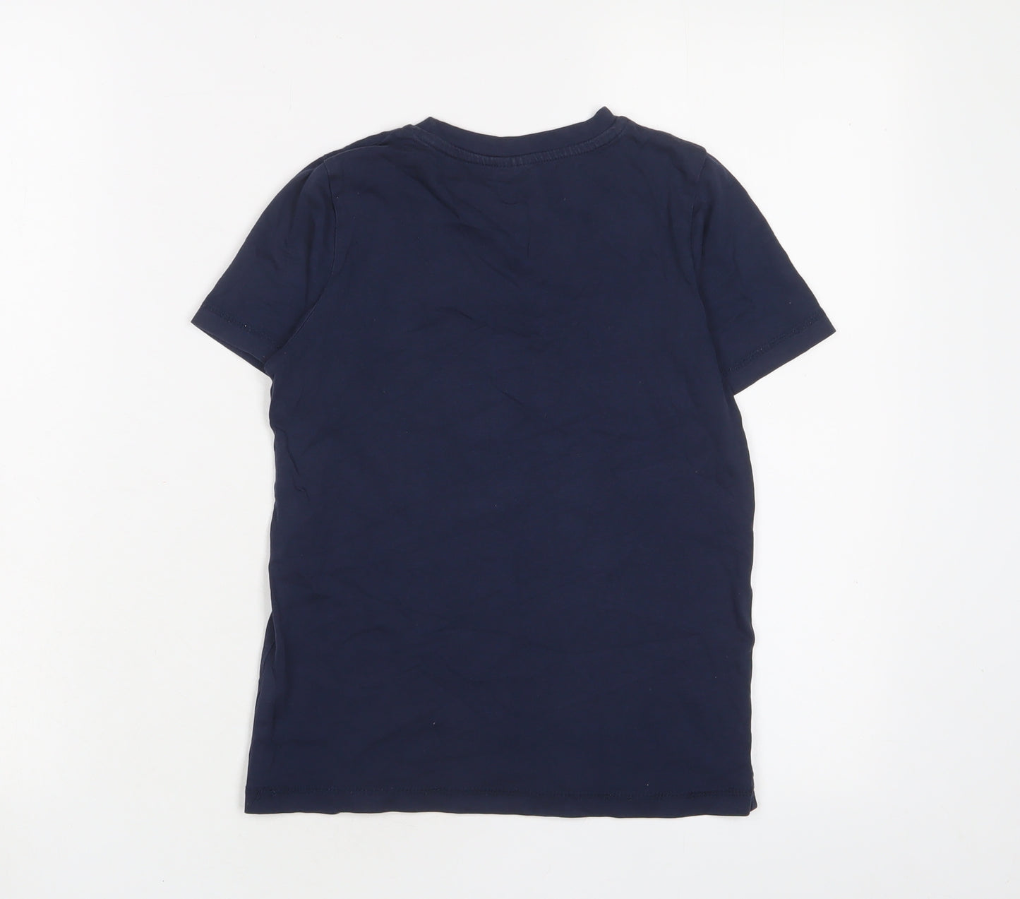 NERF Boys Blue Cotton Basic T-Shirt Size 7-8 Years Crew Neck Pullover