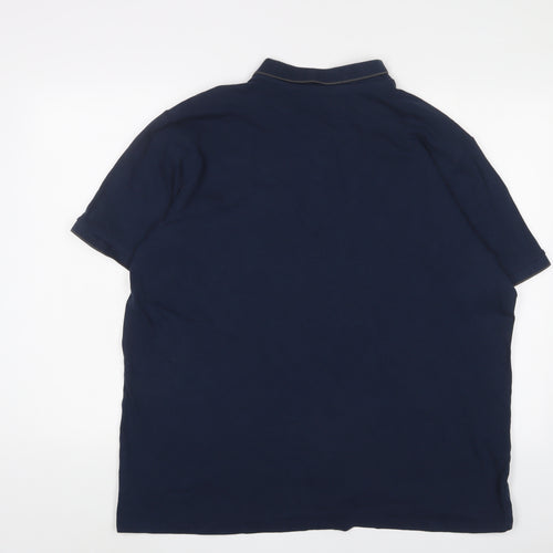 Capsule Mens Blue Cotton Polo Size XL Collared Button