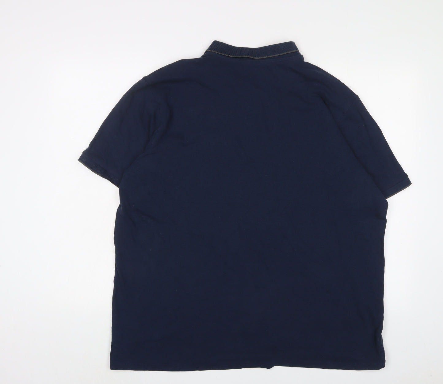 Capsule Mens Blue Cotton Polo Size XL Collared Button