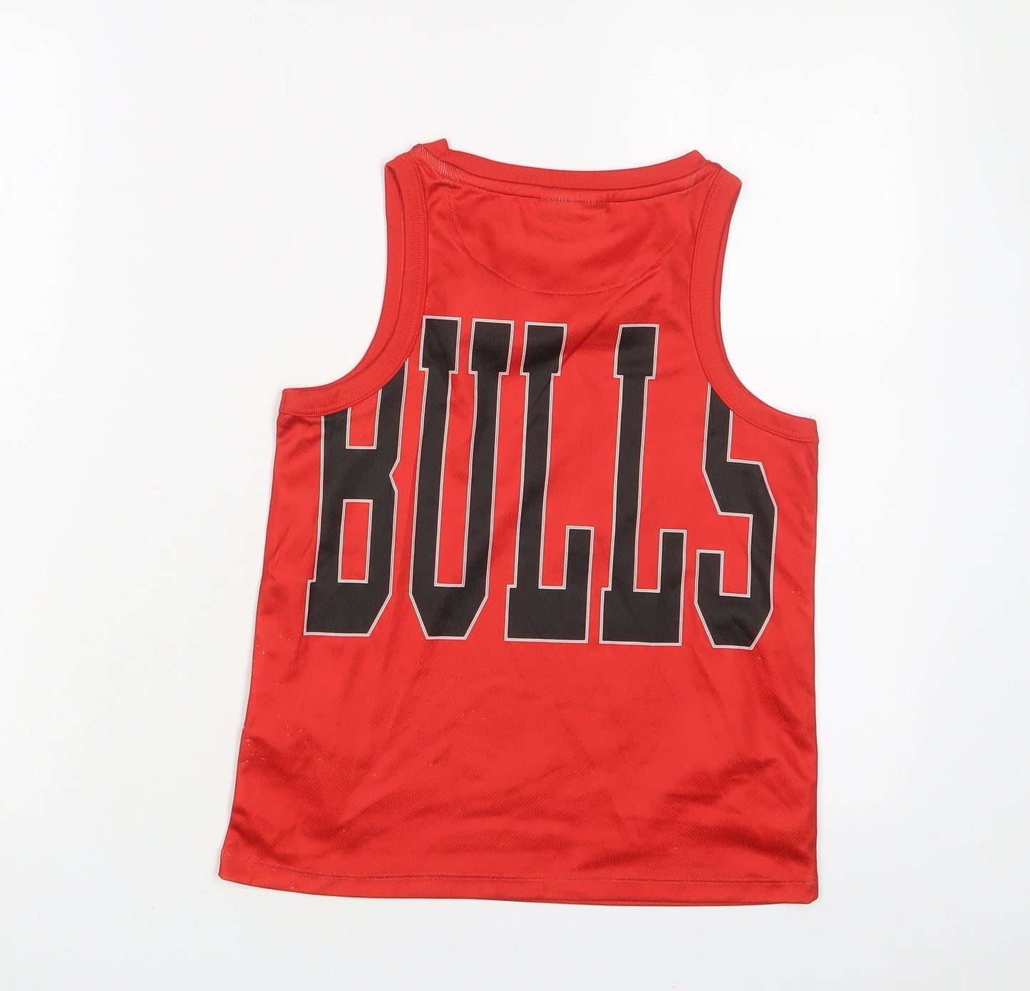 NBA Boys Red Polyester Basic Tank Size 6-7 Years Crew Neck Pullover - Bulls