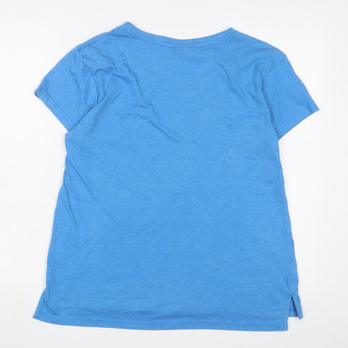 Manchester City FC Womens Blue Cotton Basic T-Shirt Size 14 Boat Neck