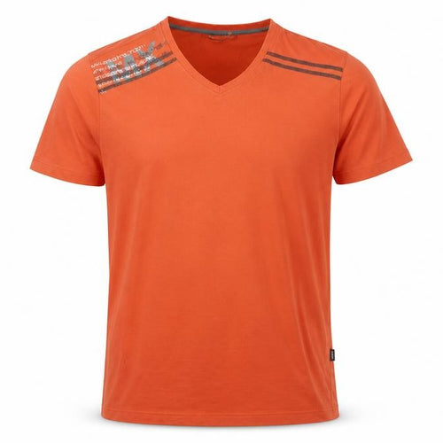 Mexx Mens Orange Cotton T-Shirt Size M V-Neck