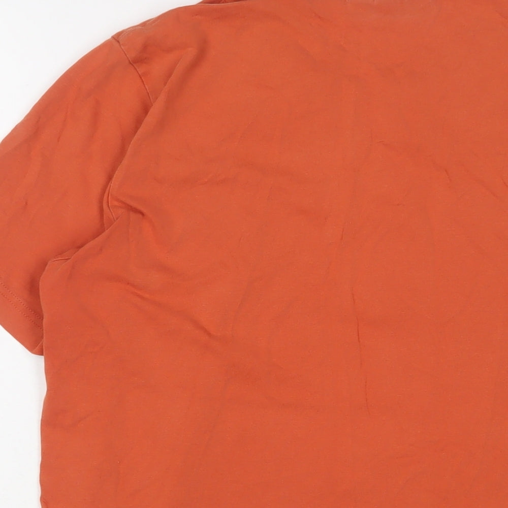 Mexx Mens Orange Cotton T-Shirt Size M V-Neck