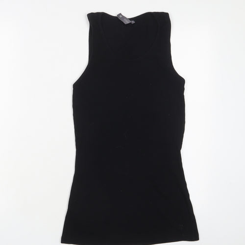 Sweaty Betty Womens Black Cotton Basic Tank Size M Scoop Neck