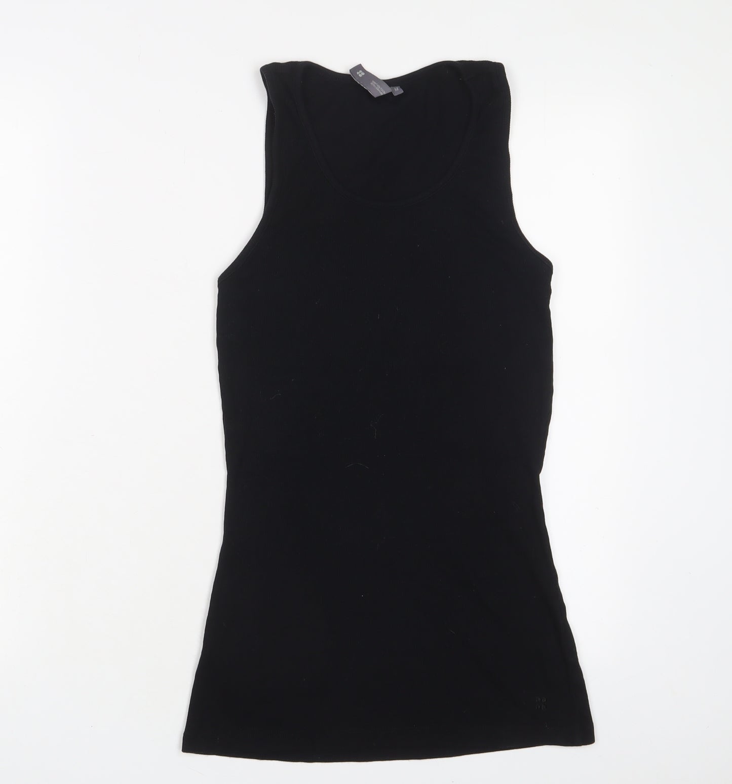 Sweaty Betty Womens Black Cotton Basic Tank Size M Scoop Neck