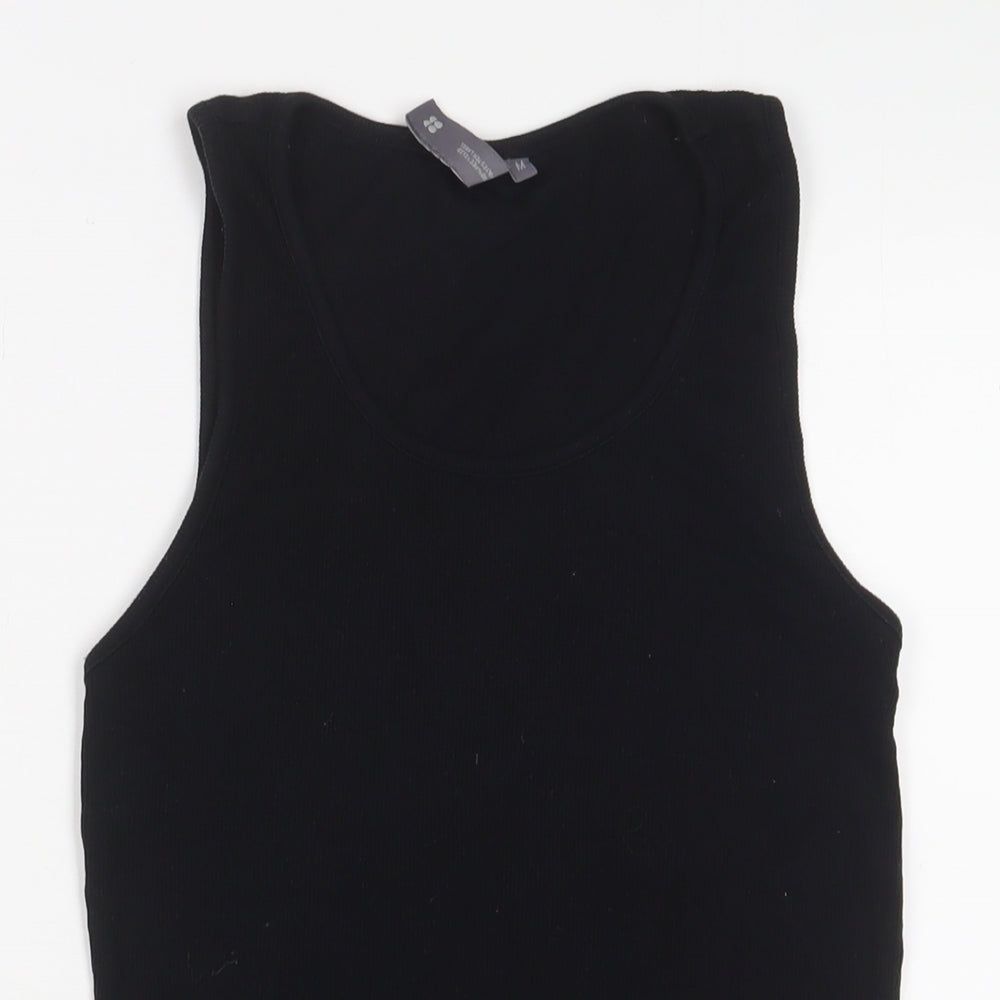 Sweaty Betty Womens Black Cotton Basic Tank Size M Scoop Neck