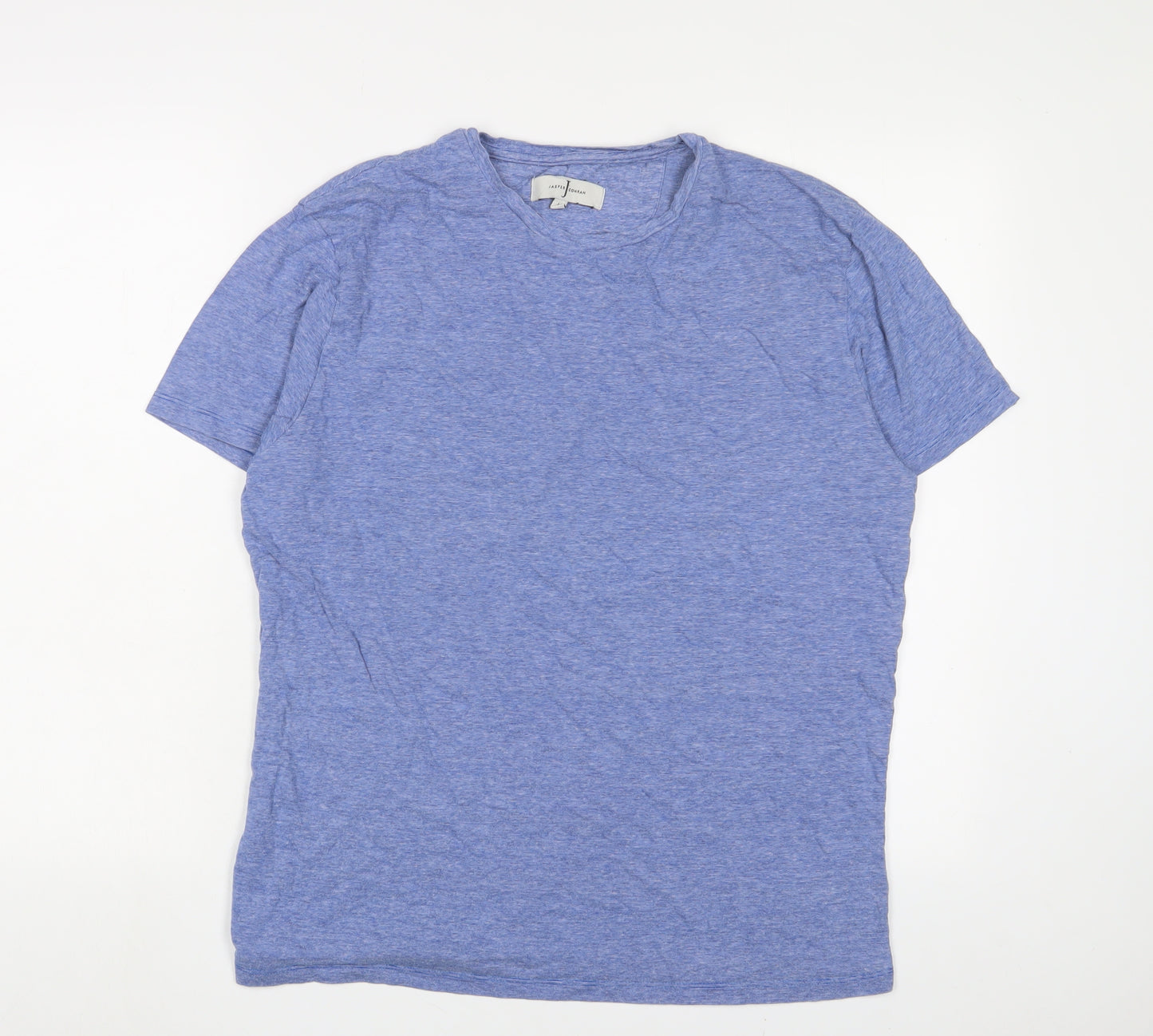 Jasper Conran Mens Blue Cotton T-Shirt Size L Crew Neck