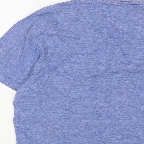 Jasper Conran Mens Blue Cotton T-Shirt Size L Crew Neck