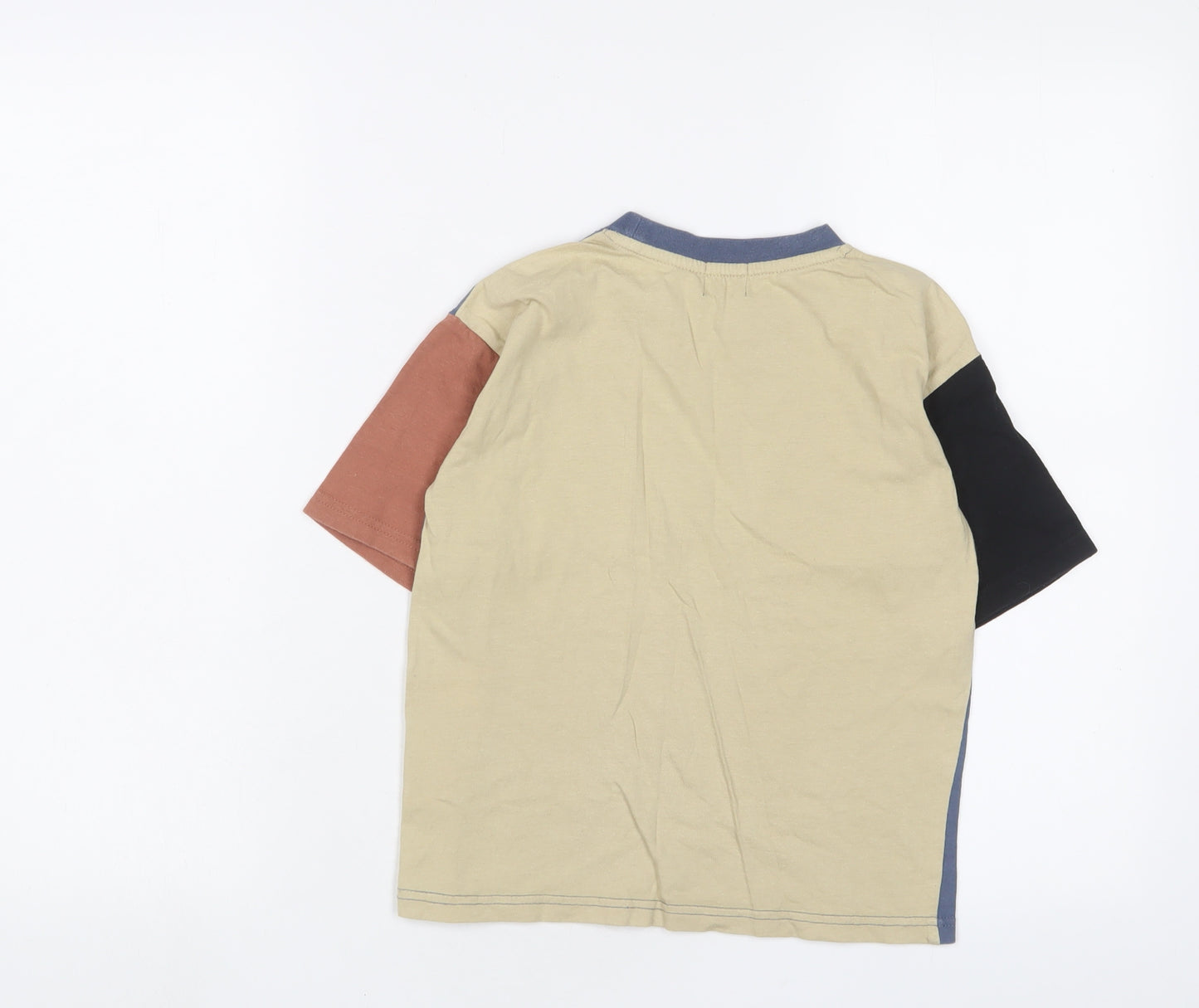 CAMP7 Boys Multicoloured Cotton Basic T-Shirt Size 7 Years Crew Neck Pullover - Logo, Embroidered