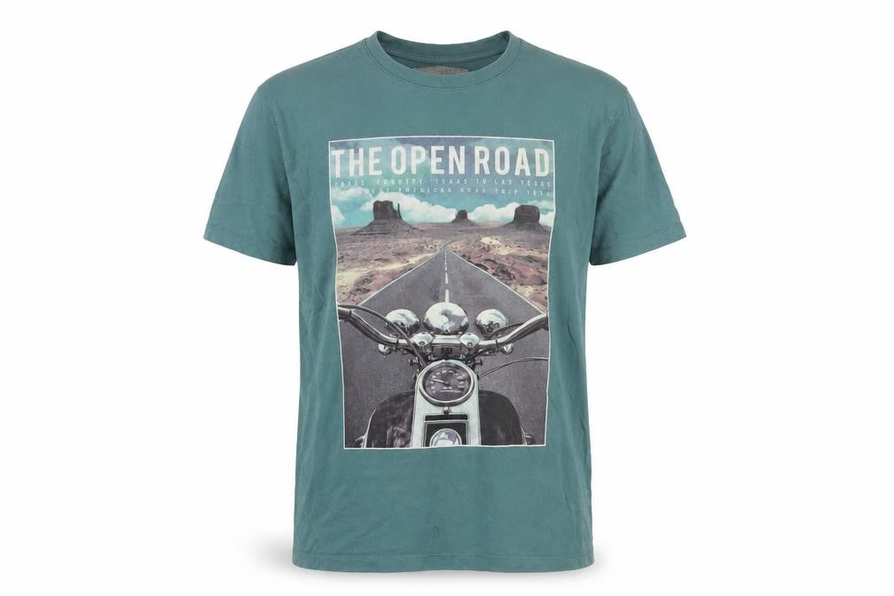 SandStone Mens Blue Cotton T-Shirt Size M Crew Neck