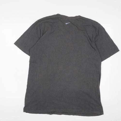 Nike Mens Grey Cotton T-Shirt Size L Crew Neck - Logo