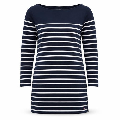 Jack Wills Womens Blue Striped Cotton Jumper Dress Size 12 Boat Neck Pullover