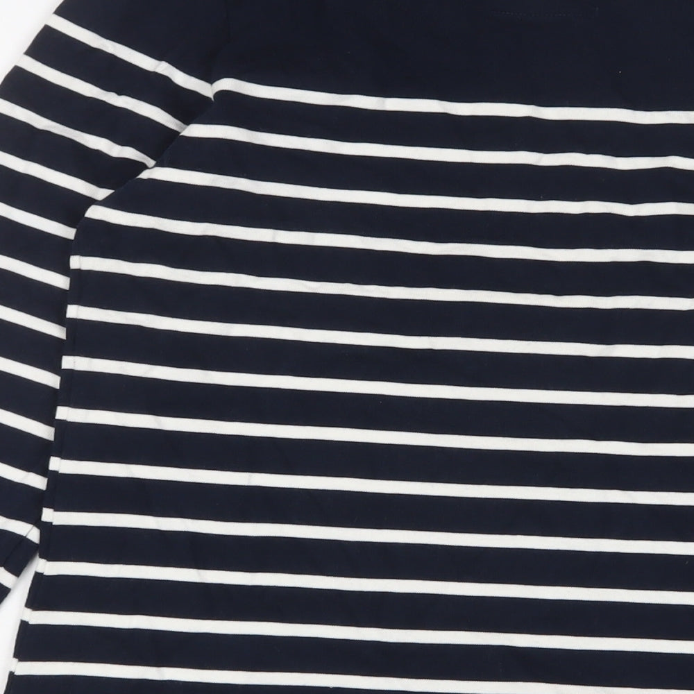 Jack Wills Womens Blue Striped Cotton Jumper Dress Size 12 Boat Neck Pullover