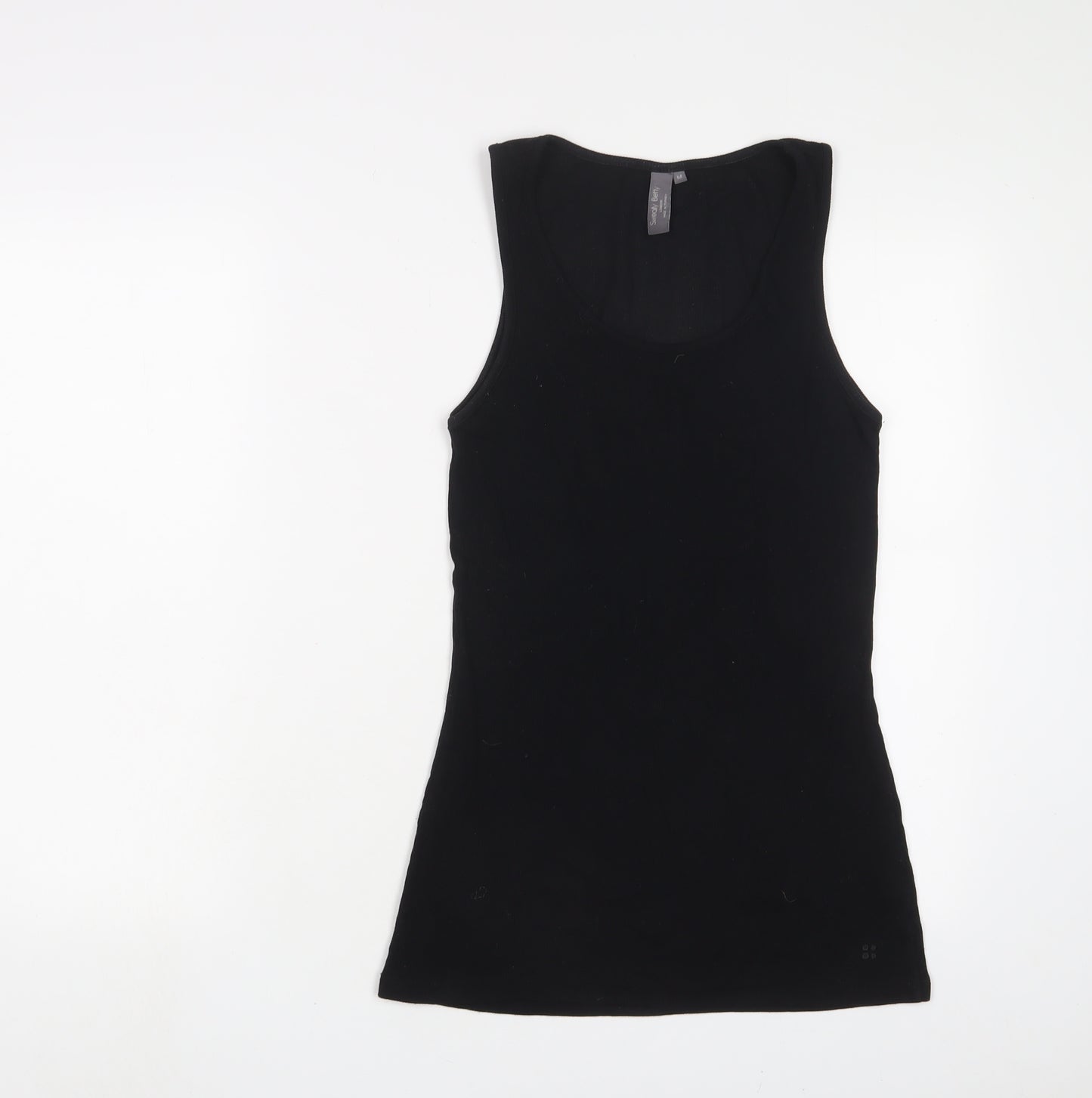 Sweaty Betty Womens Black Cotton Basic Tank Size M Scoop Neck