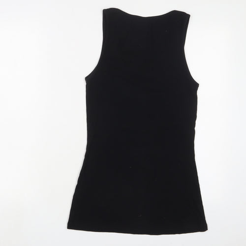 Sweaty Betty Womens Black Cotton Basic Tank Size M Scoop Neck