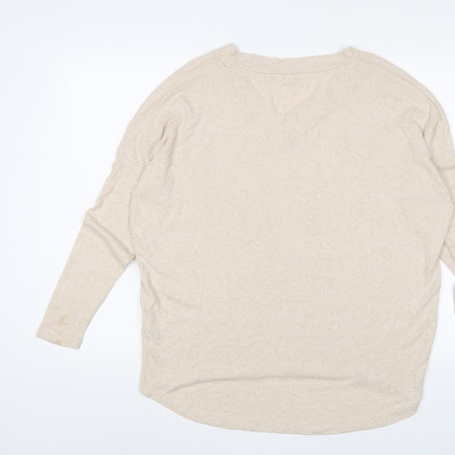 Soyaconcept Womens Beige Viscose Basic T-Shirt Size M V-Neck